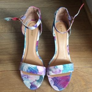 Never worn platform sandals with floral print